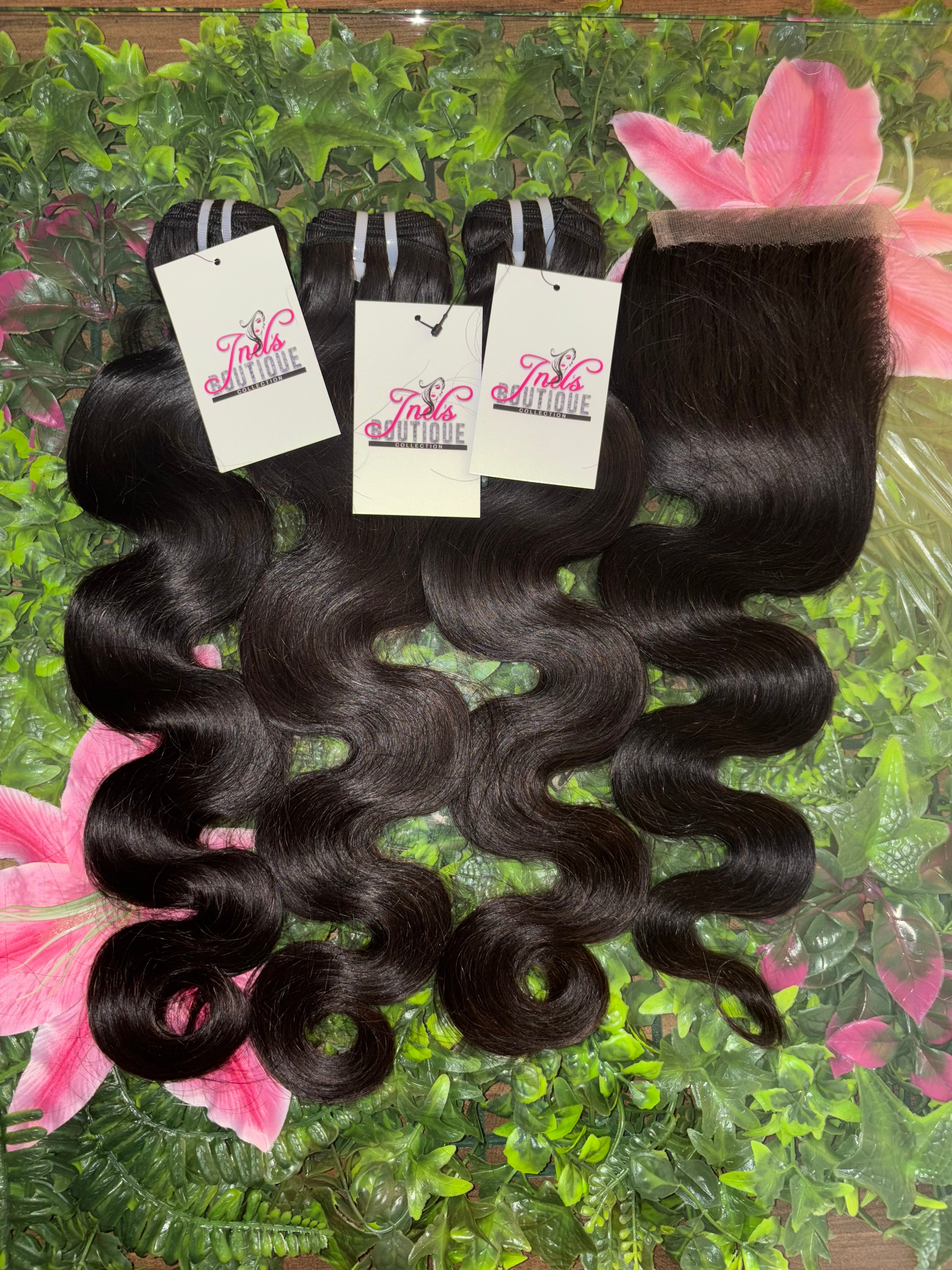 Raw Burmese Bodywave bundles and 4x4 Hd Closure
