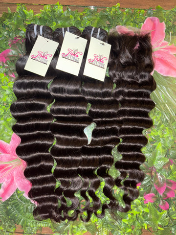4x4 Closure + Bundles Loose Deep