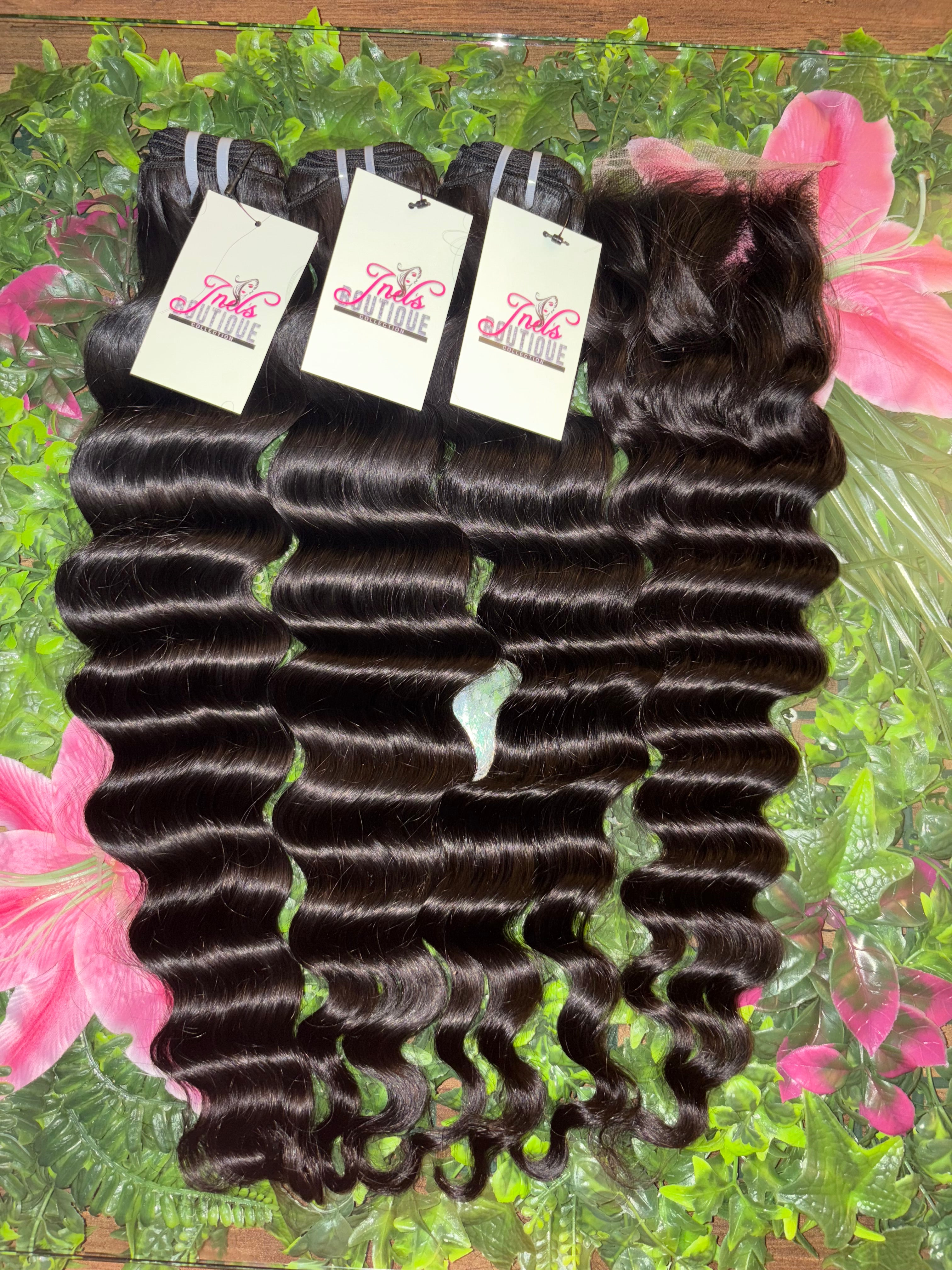 4x4 Closure + Bundles Loose Deep