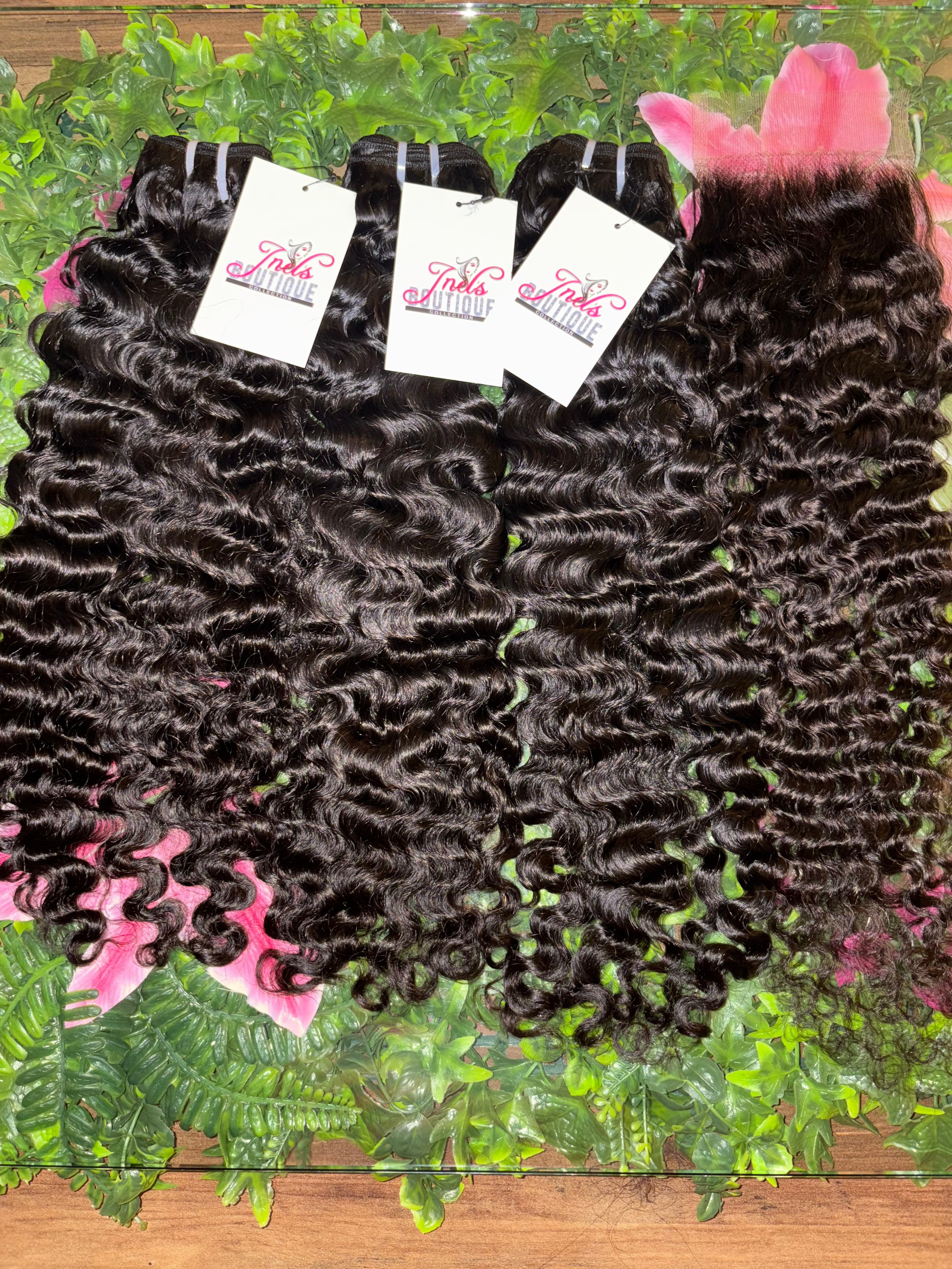 Raw Burmese Curly and 4x4 HD Closure